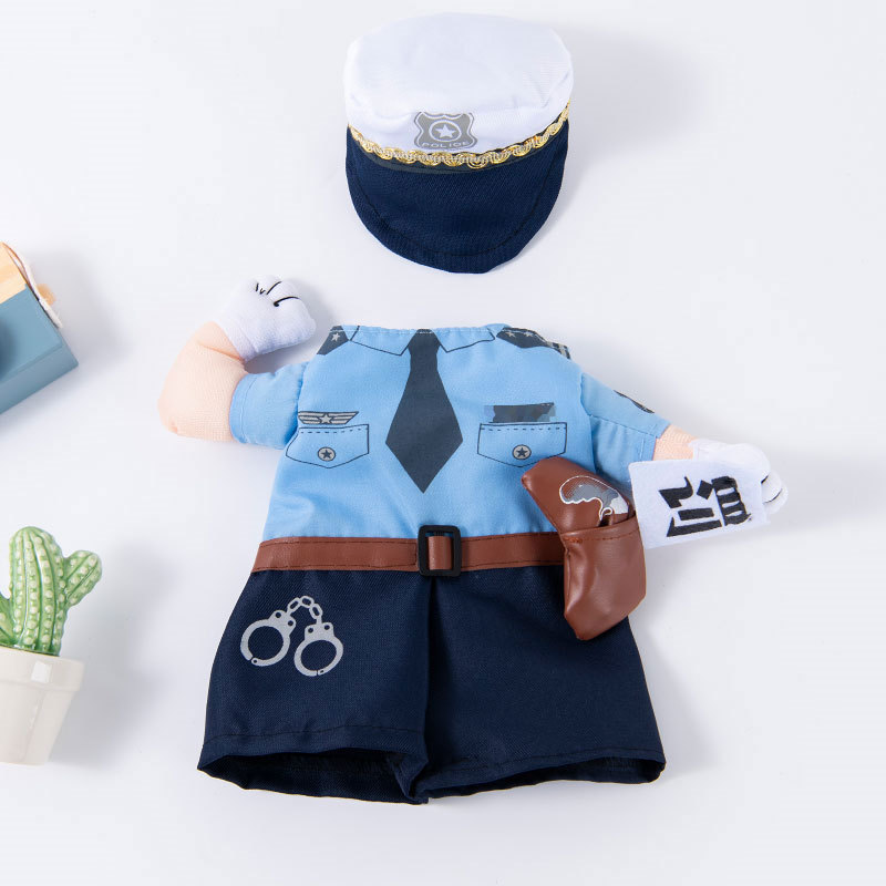 Dog Halloween Outfit  Pet Police Officer Costume with Cap and Holster